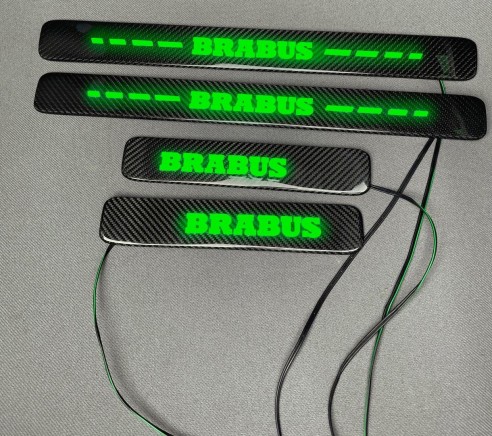 Carbon fiber Brabus LED GREEN Illuminated Door Sills 4 pcs for Mercedes-Benz W463A W464 G-Class