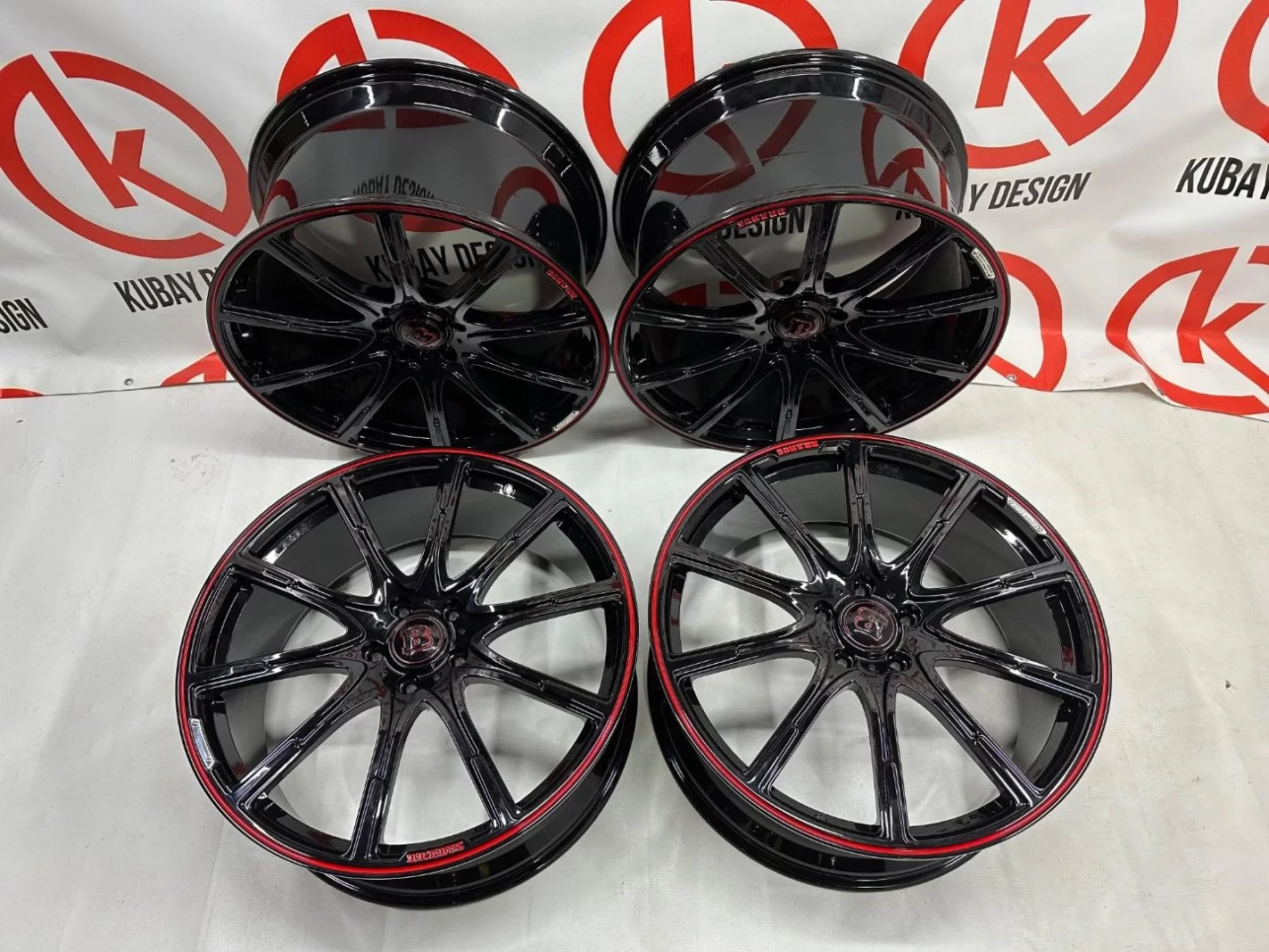 Red Brabus Monoblock Z Platinum rims R24 for Mercedes-Benz W463A G-Class W464