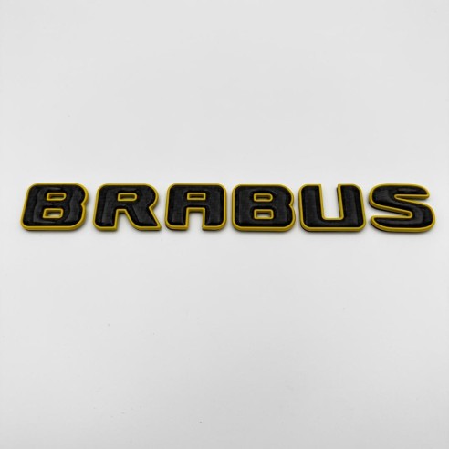 Metallic with carbon fiber Brabus yellow emblems badges set for Mercedes-Benz G-Class W463A W464