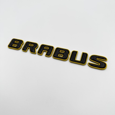 Metallic with carbon fiber Brabus yellow emblems badges set for Mercedes-Benz G-Class W463A W464