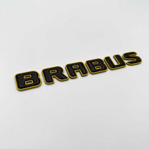 Metallic with carbon fiber Brabus yellow emblems badges set for Mercedes-Benz G-Class W463A W464