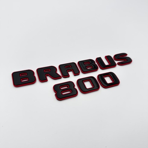 Metallic RED Brabus 800 emblems badges set for Mercedes-Benz G-Class W463A W464