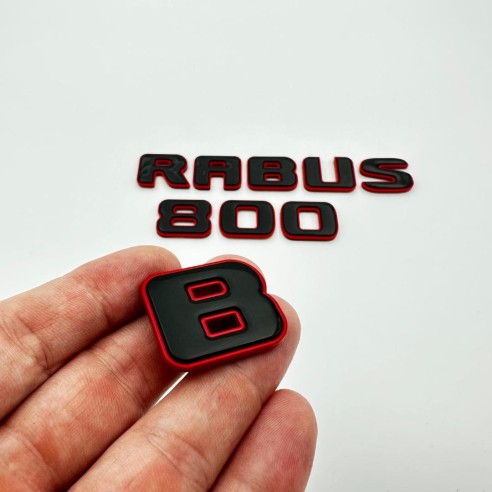 Metallic RED Brabus 800 emblems badges set for Mercedes-Benz G-Class W463A W464