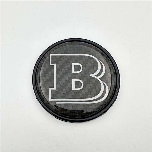 2-component GREY metallic carbon Brabus badge logo emblem 53mm for hood scoop Mercedes-Benz W463A W464…