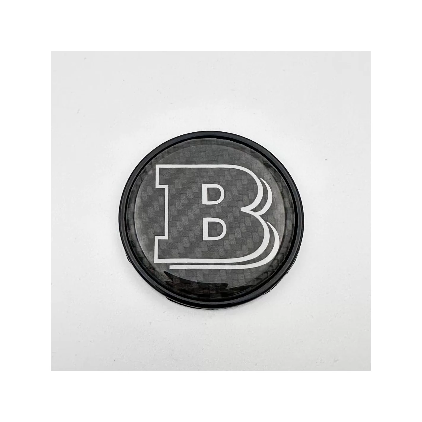 2-component GREY metallic carbon Brabus badge logo emblem 53mm for hood scoop Mercedes-Benz W463A W464…