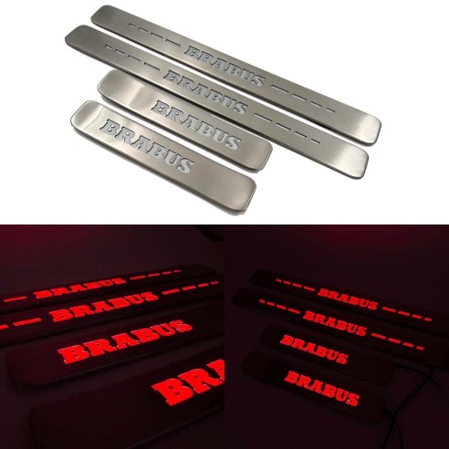 RED Brabus LED Illuminated door sills 4 pcs for Mercedes-Benz W463A W464 G-Class