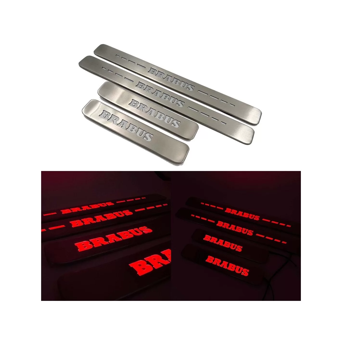 RED Brabus LED Illuminated door sills 4 pcs for Mercedes-Benz W463A W464 G-Class