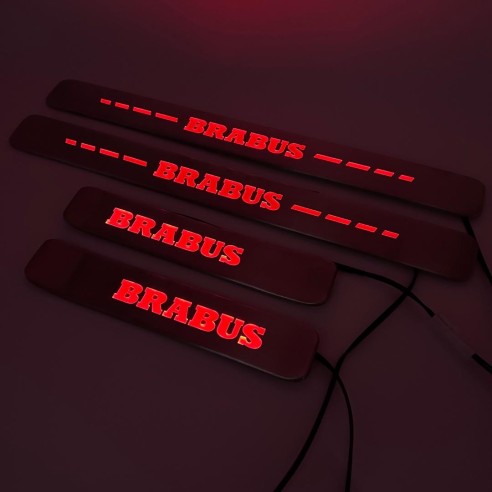 RED Brabus LED Illuminated door sills 4 pcs for Mercedes-Benz W463A W464 G-Class