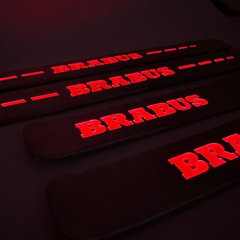 RED Brabus LED Illuminated door sills 4 pcs for Mercedes-Benz W463A W464 G-Class