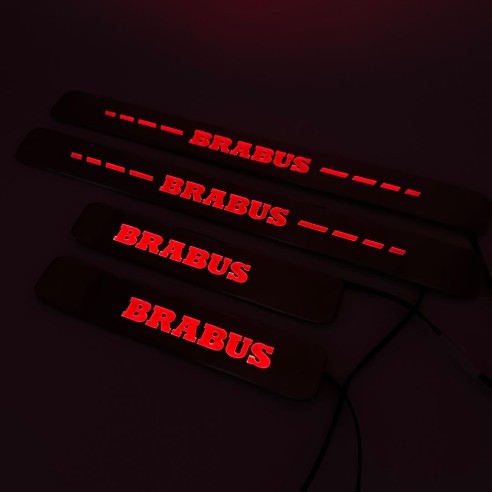 RED Brabus LED Illuminated door sills 4 pcs for Mercedes-Benz W463A W464 G-Class