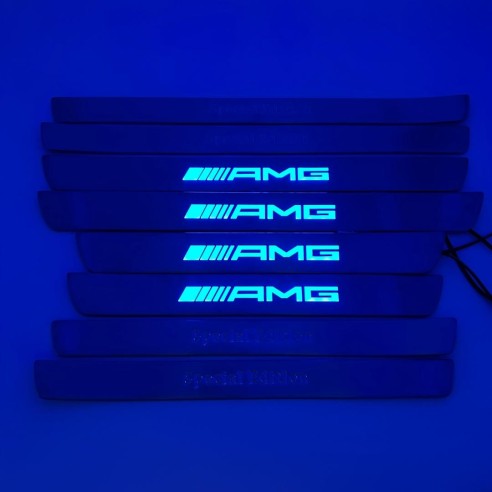 AMG blue LED Illuminated door sills 4 pcs for Mercedes-Benz W222