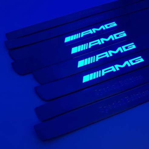 AMG blue LED Illuminated door sills 4 pcs for Mercedes-Benz W222