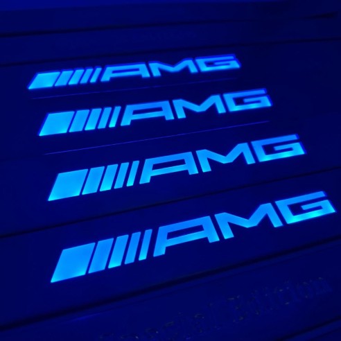 AMG blue LED Illuminated door sills 4 pcs for Mercedes-Benz W222