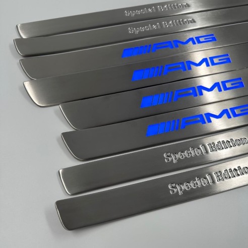 AMG blue LED Illuminated door sills 4 pcs for Mercedes-Benz W222