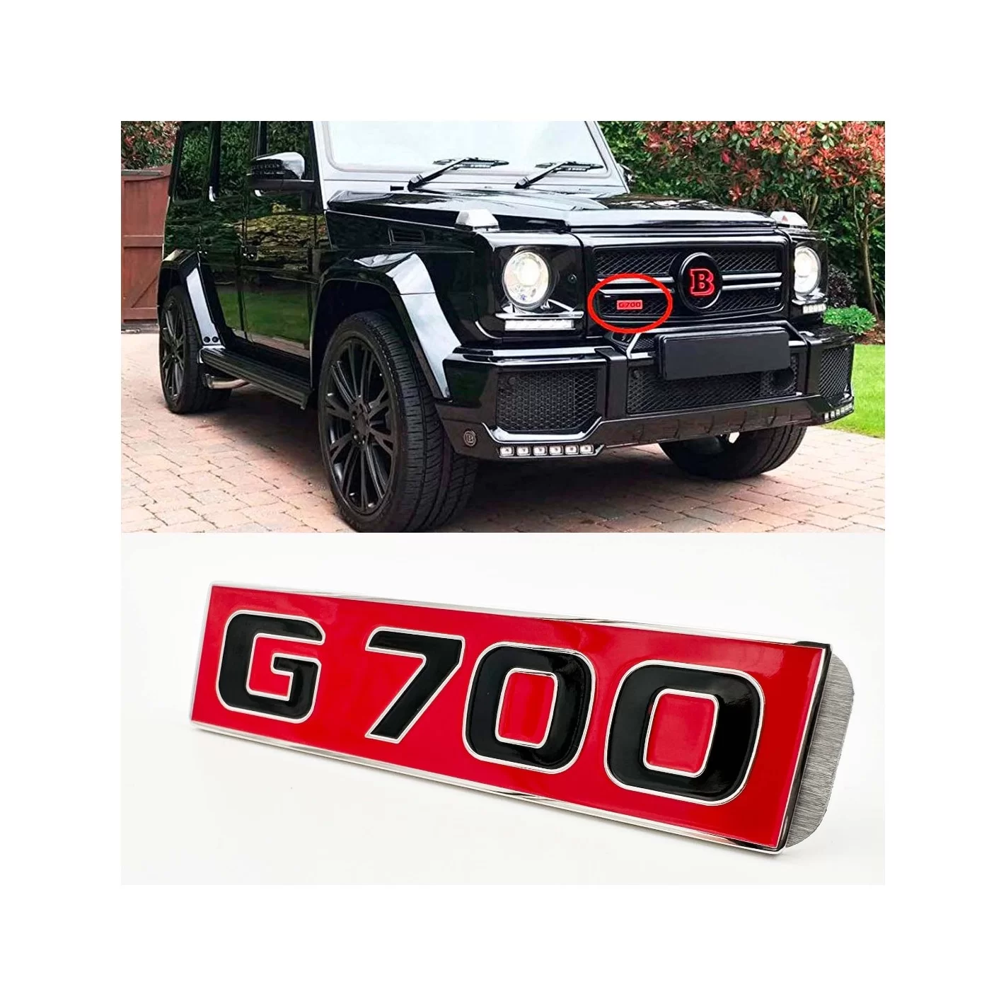  - Emblems - Metallic G700 Red Emblem for Mercedes-Benz front grille G-Class W463 - 1 - Metallic G700 Red Emblem for Mercedes-Be