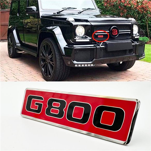  - Emblems - Metallic G800 Red Emblem for Mercedes-Benz front grille G-Class W463 - 1 - Metallic G800 Red Emblem for Mercedes-Be