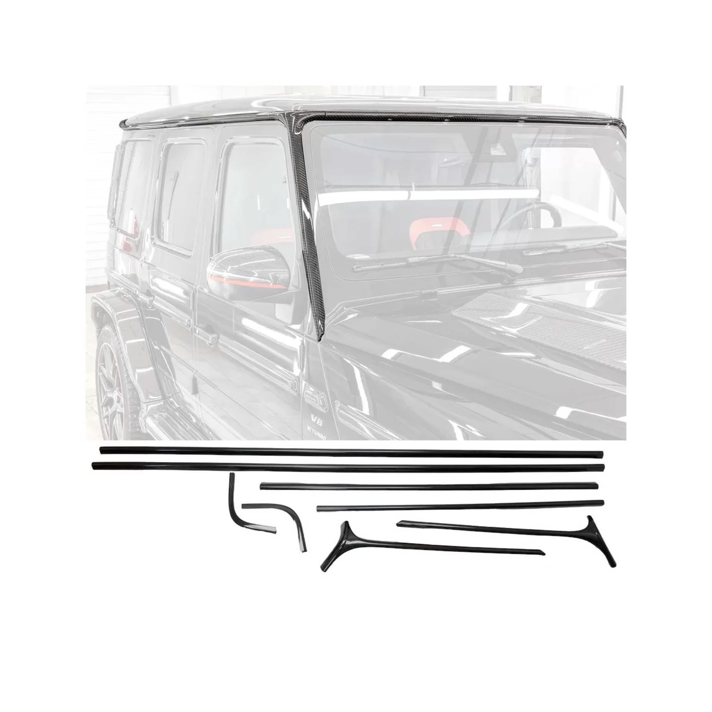 Carbon fiber upper mouldings roof trim for Mercedes-Benz G-Class G-Class W463A W464 AMG G63