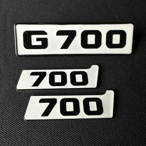 Metallic White Emblems for Mercedes-Benz G700 front grille Brabus BITURBO 700 Side Plate logo badges…