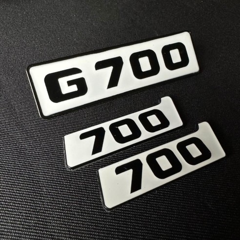 Metallic White Emblems for Mercedes-Benz G700 front grille Brabus BITURBO 700 Side Plate logo badges…