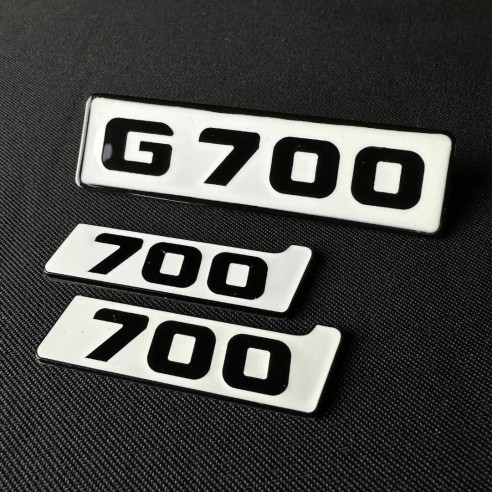 Metallic White Emblems for Mercedes-Benz G700 front grille Brabus BITURBO 700 Side Plate logo badges…