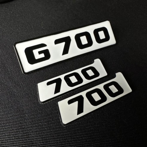 Metallic White Emblems for Mercedes-Benz G700 front grille Brabus BITURBO 700 Side Plate logo badges…