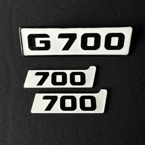 Metallic White Emblems for Mercedes-Benz G700 front grille Brabus BITURBO 700 Side Plate logo badges…