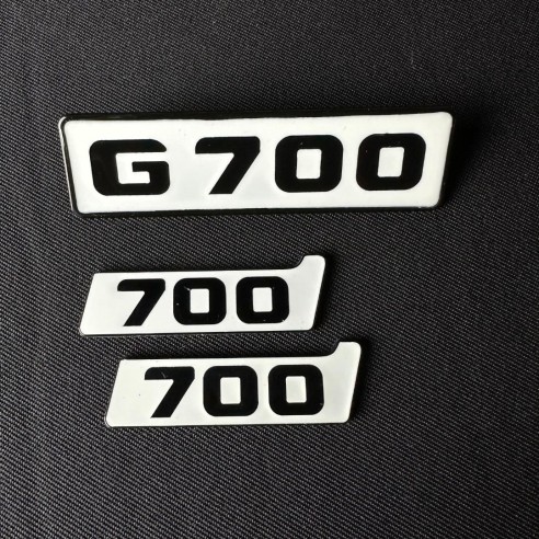 Metallic White Emblems for Mercedes-Benz G700 front grille Brabus BITURBO 700 Side Plate logo badges…