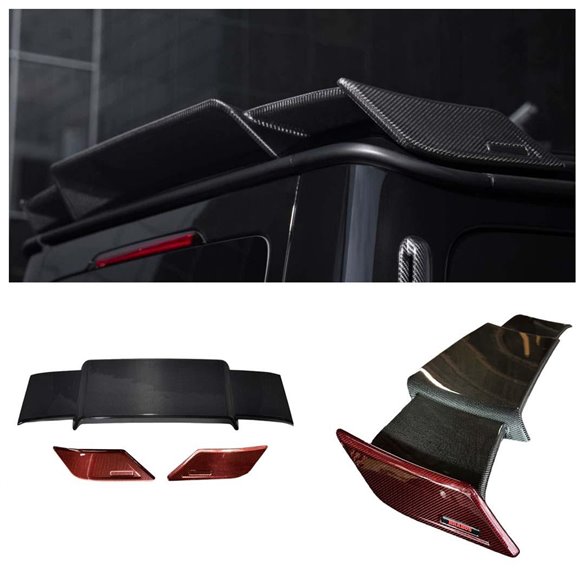 Red carbon fiber rear roof spoiler Brabus Rocket Style for Mercedes-Benz W463A W464 G-Class