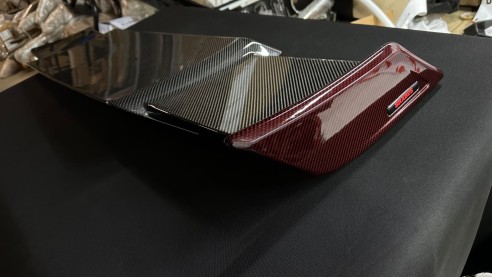 Red carbon fiber rear roof spoiler Brabus Rocket Style for Mercedes-Benz W463A W464 G-Class