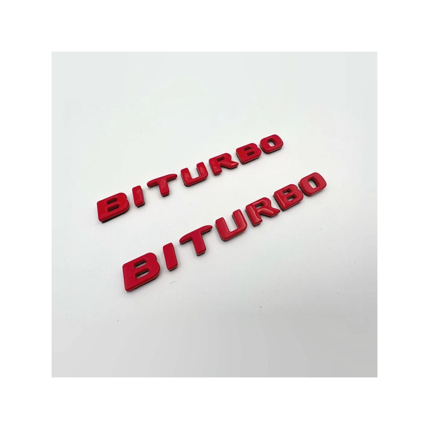 Red Metallic Brabus BITURBO Side logo badge set for Mercedes-Benz W463A W464 G-Class