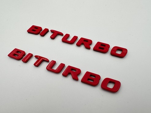 Red Metallic Brabus BITURBO Side logo badge set for Mercedes-Benz W463A W464 G-Class