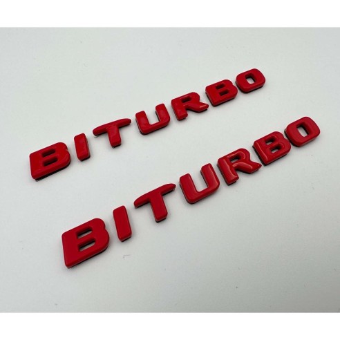 Red Metallic Brabus BITURBO Side logo badge set for Mercedes-Benz W463A W464 G-Class