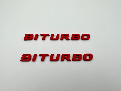 Red Metallic Brabus BITURBO Side logo badge set for Mercedes-Benz W463 G-Class