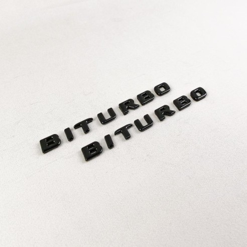 Black Metallic Brabus BITURBO Side logo badge set for Mercedes-Benz W463A G-Class