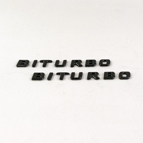 Black Metallic Brabus BITURBO Side logo badge set for Mercedes-Benz W463A G-Class