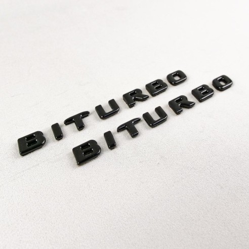 Black Metallic Brabus BITURBO Side logo badge set for Mercedes-Benz W463A G-Class