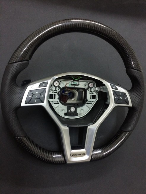 Mercedes-Benz CLS E-Class SLK W172 W218 W212 Steering Wheel Carbon Leather