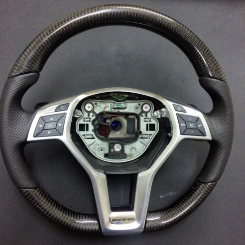 Mercedes-Benz CLS E-Class SLK W172 W218 W212 Steering Wheel Carbon Leather