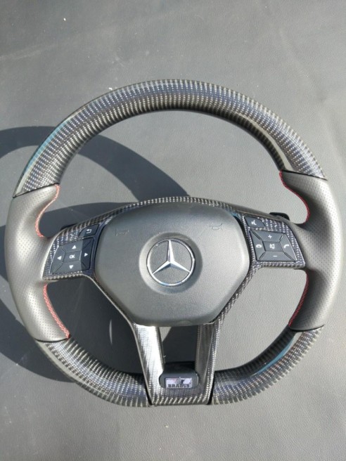 Mercedes-Benz CLS E-Class SLK W172 W218 W212 Steering Wheel Carbon Leather