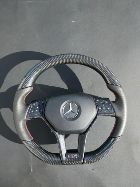 Mercedes-Benz CLS E-Class SLK W172 W218 W212 Steering Wheel Carbon Leather