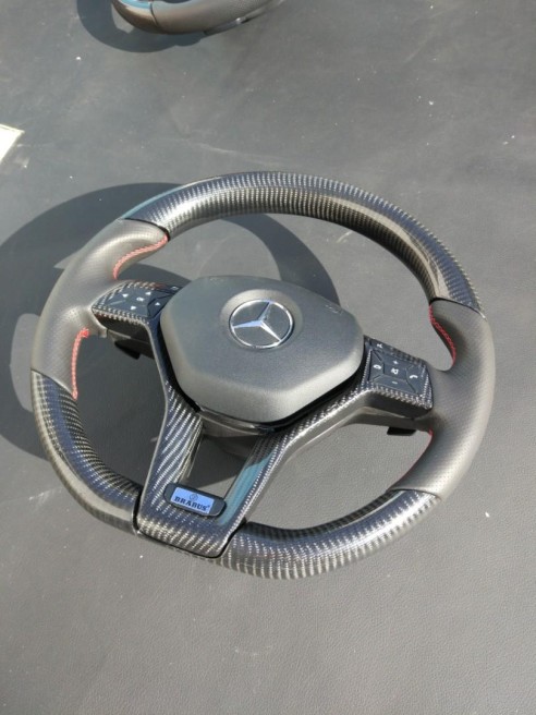 Mercedes-Benz CLS E-Class SLK W172 W218 W212 Steering Wheel Carbon Leather