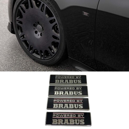 Metallic POWERED BY BRABUS fenders emblem set for Mercedes-Benz W223