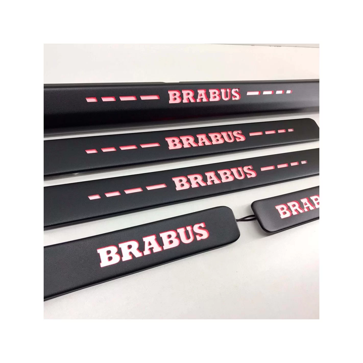 Brabus BLACK door sills RED LED Illuminated 5 pcs for Mercedes-Benz W463A W464 G-Class