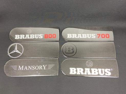 Carbon fiber badge emblem logo for rear spare tire wheel cover AMG BRABUS MANSORY Mercedes-Benz W463A…