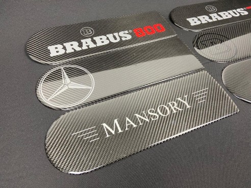 Carbon fiber badge emblem logo for rear spare tire wheel cover AMG BRABUS MANSORY Mercedes-Benz W463A…