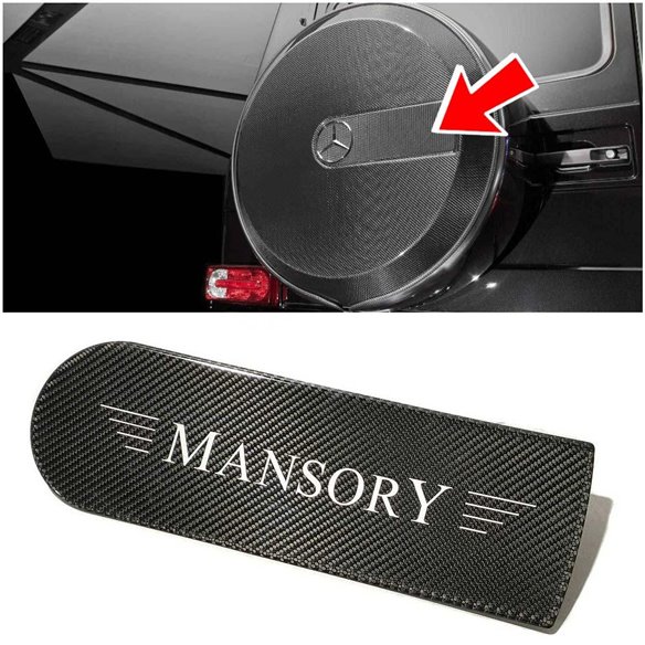 Carbon fiber badge emblem logo for rear spare tire wheel cover MANSORY Mercedes-Benz W463A W464 G-Class…