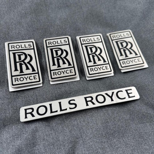 Metallic floor mats badges emblems set for Rolls-Royce Cullinan Phantom Ghost Wraith Spectre