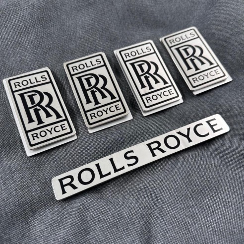 Metallic floor mats badges emblems set for Rolls-Royce Cullinan Phantom Ghost Wraith Spectre