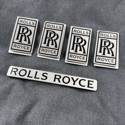 Metallic floor mats badges emblems set for Rolls-Royce Cullinan Phantom Ghost Wraith Spectre