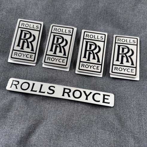 Metallic floor mats badges emblems set for Rolls-Royce Cullinan Phantom Ghost Wraith Spectre